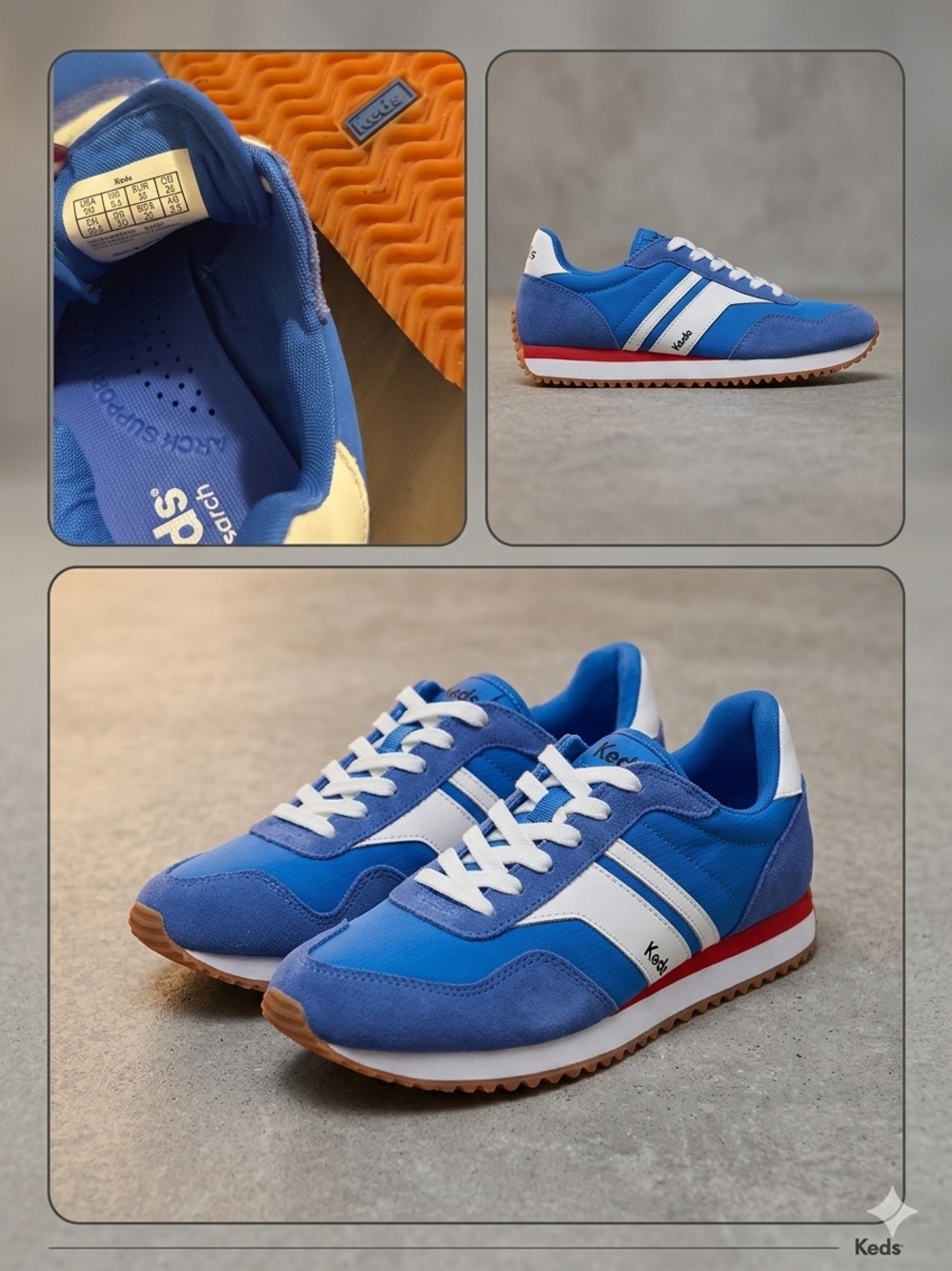 Keds Men’s Blue and White Retro Runner Sneakers